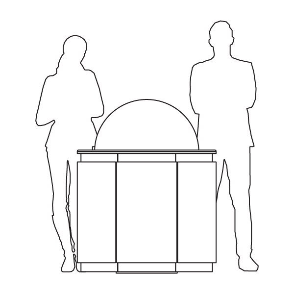 PufferTouch smaller hemi scale drawing alongside a person
